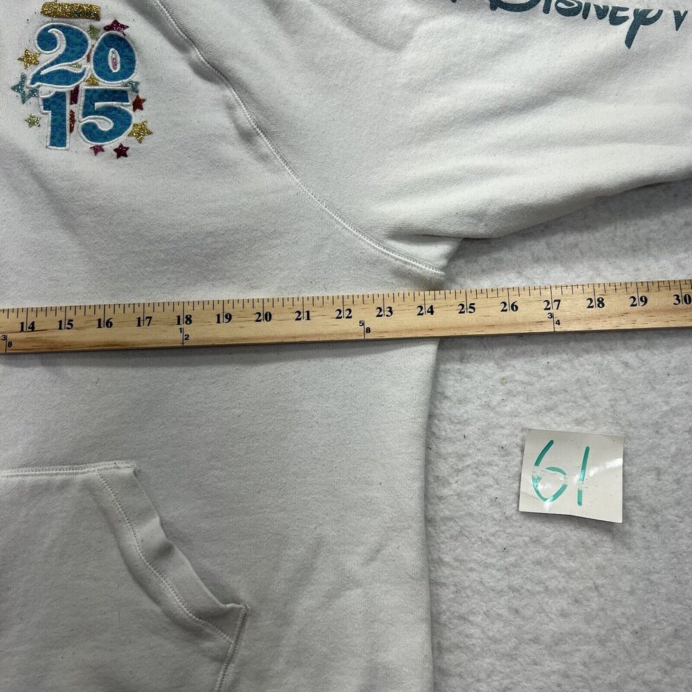 Disney Parks Women's 1X 2015 Full Zip Fleece Hoodie Walt Disney World White - Picture 11 of 12